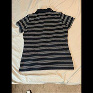 large navy blue white stripped Ole Miss Dri-fit polo shirt Rebels